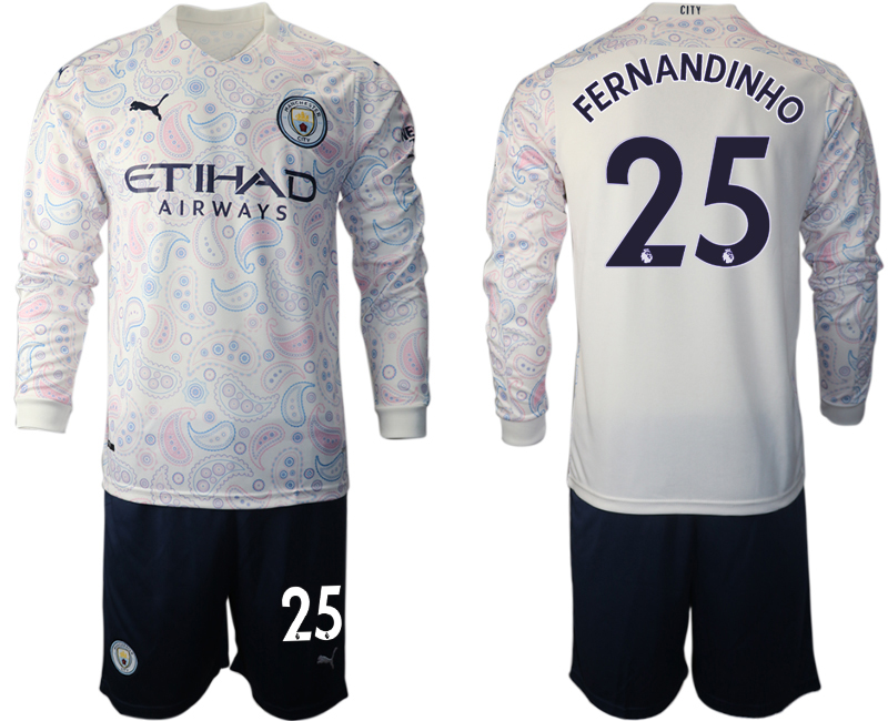 2021 Men Manchester city away long sleeve #25 soccer jerseys